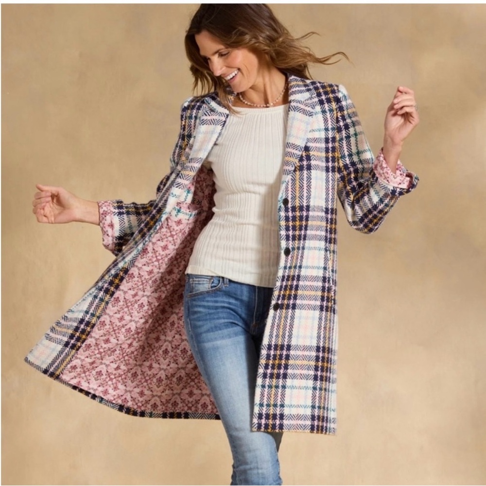 Sundance Women’s Multicolor Plaid Trench Coat Sz-Large